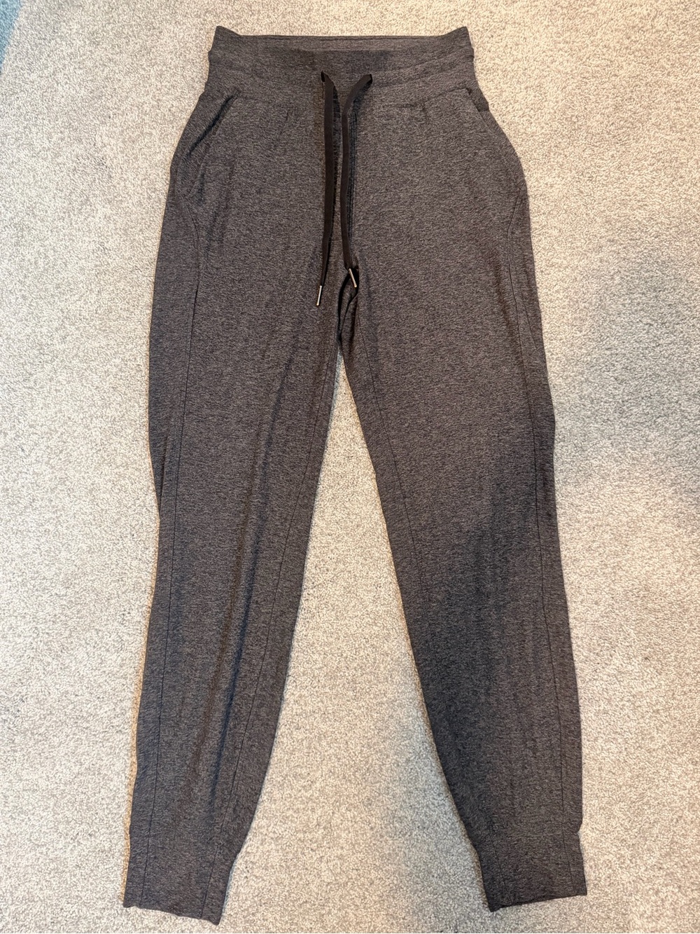 Lululemon Women’s Pants Size 2 Heathered Charcoal Gray Drawstring Slim Leg